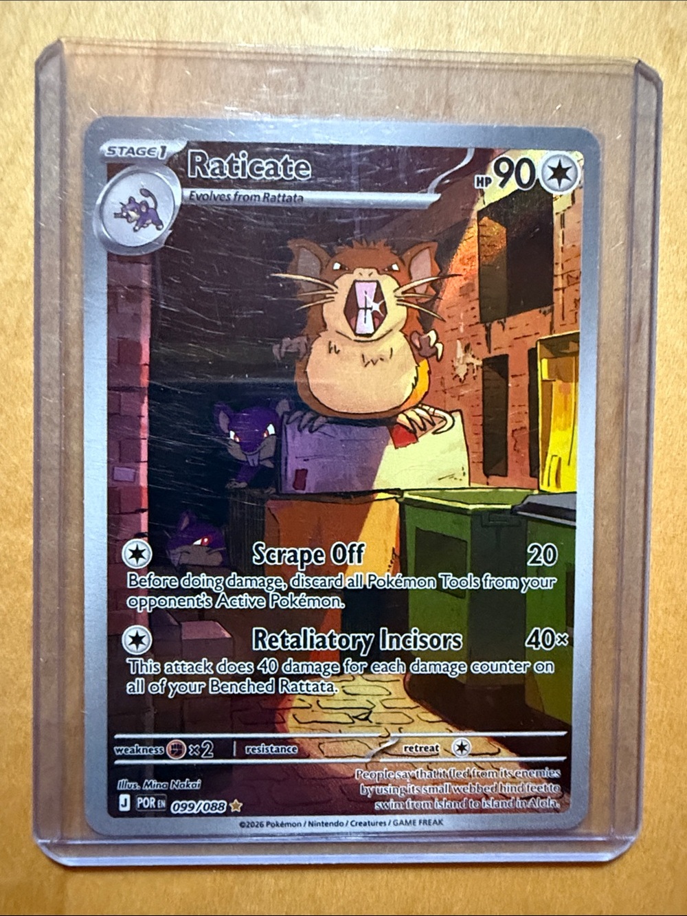 Pokemon Raticate Card - Brown, Purple, Green